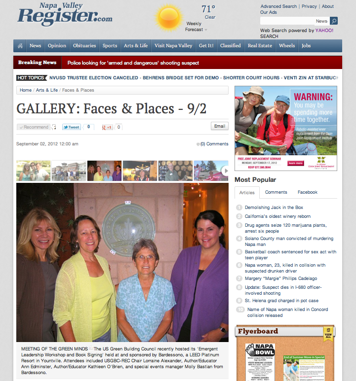 Napa Valley Register Faces and Places
